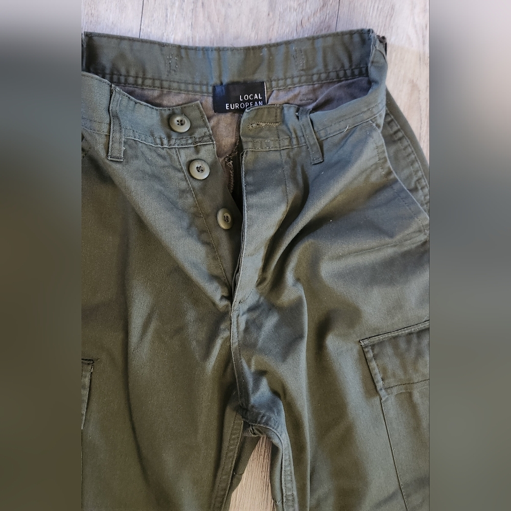 Local European Dark Green Wide Leg Pants - Picture 3 of 9